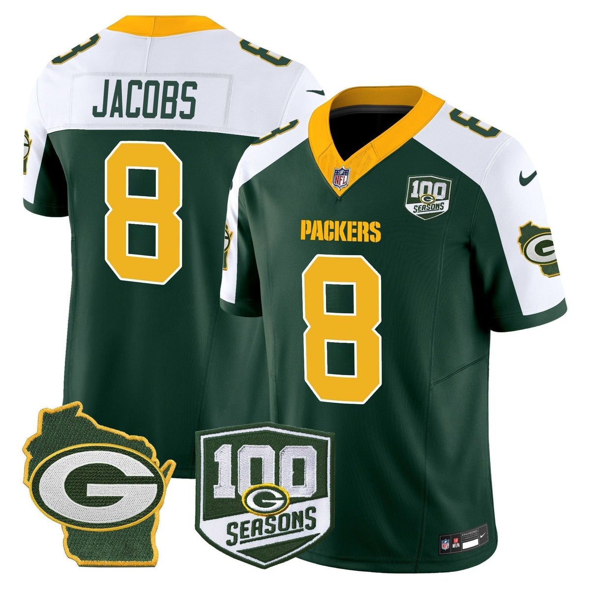 GB 100th Season & Home Patch Vapor Limited Jersey - image 9