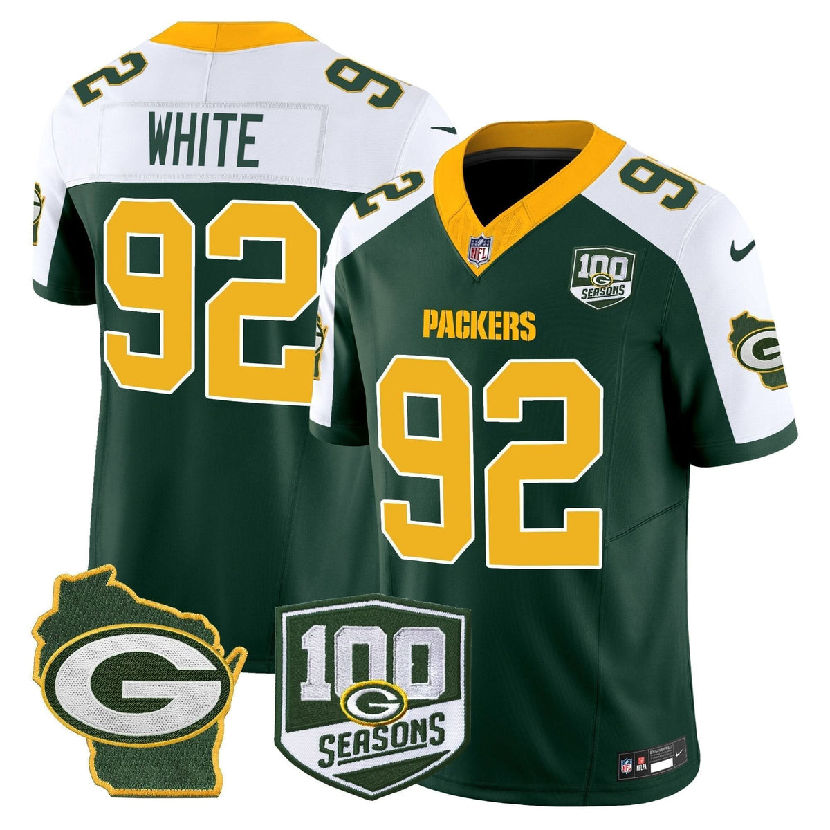 GB 100th Season & Home Patch Vapor Limited Jersey - image 14