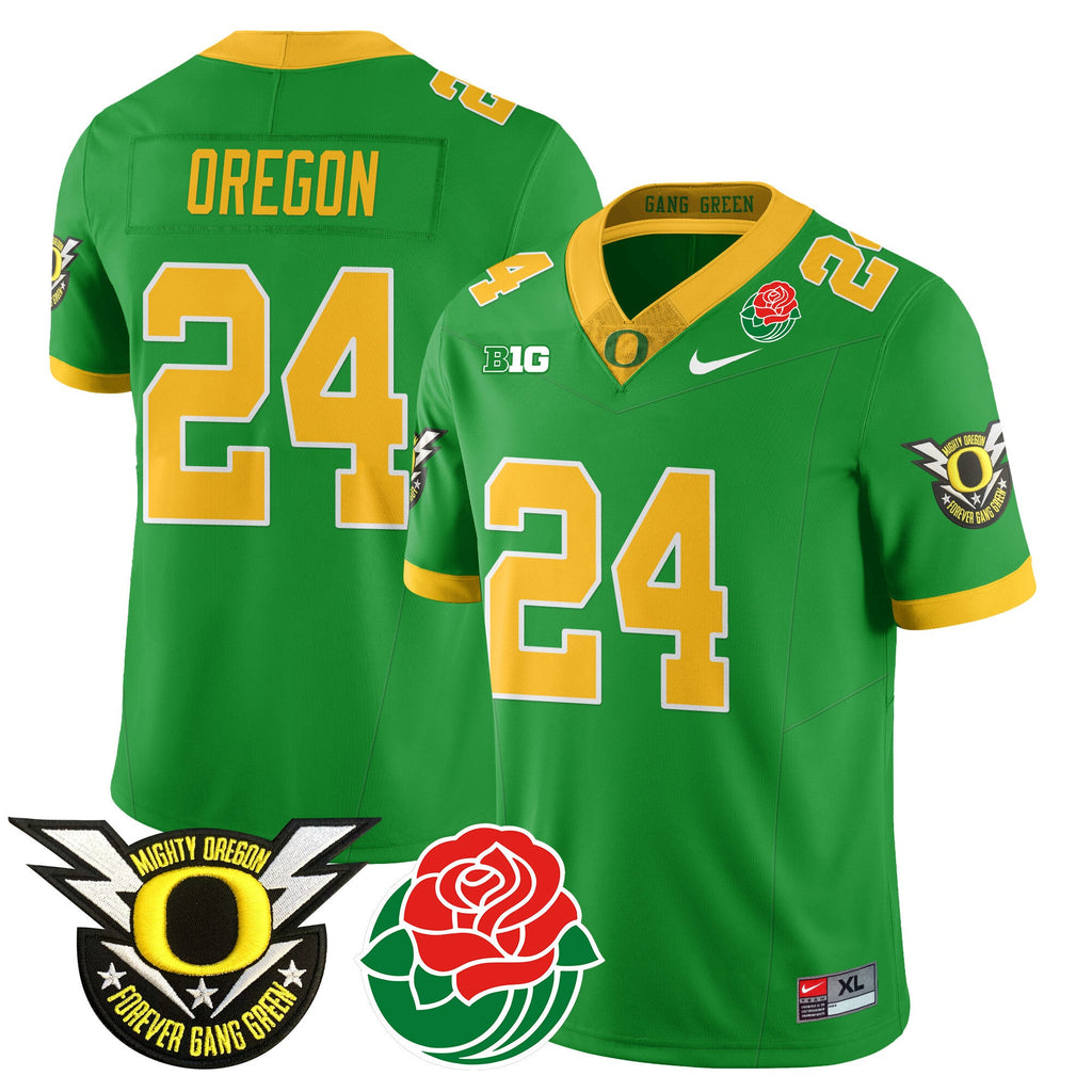 Men's Oregon Ducks 2024 Rose Bowl Jersey N2 - All Stitched 412VTHNJS003 - image 12