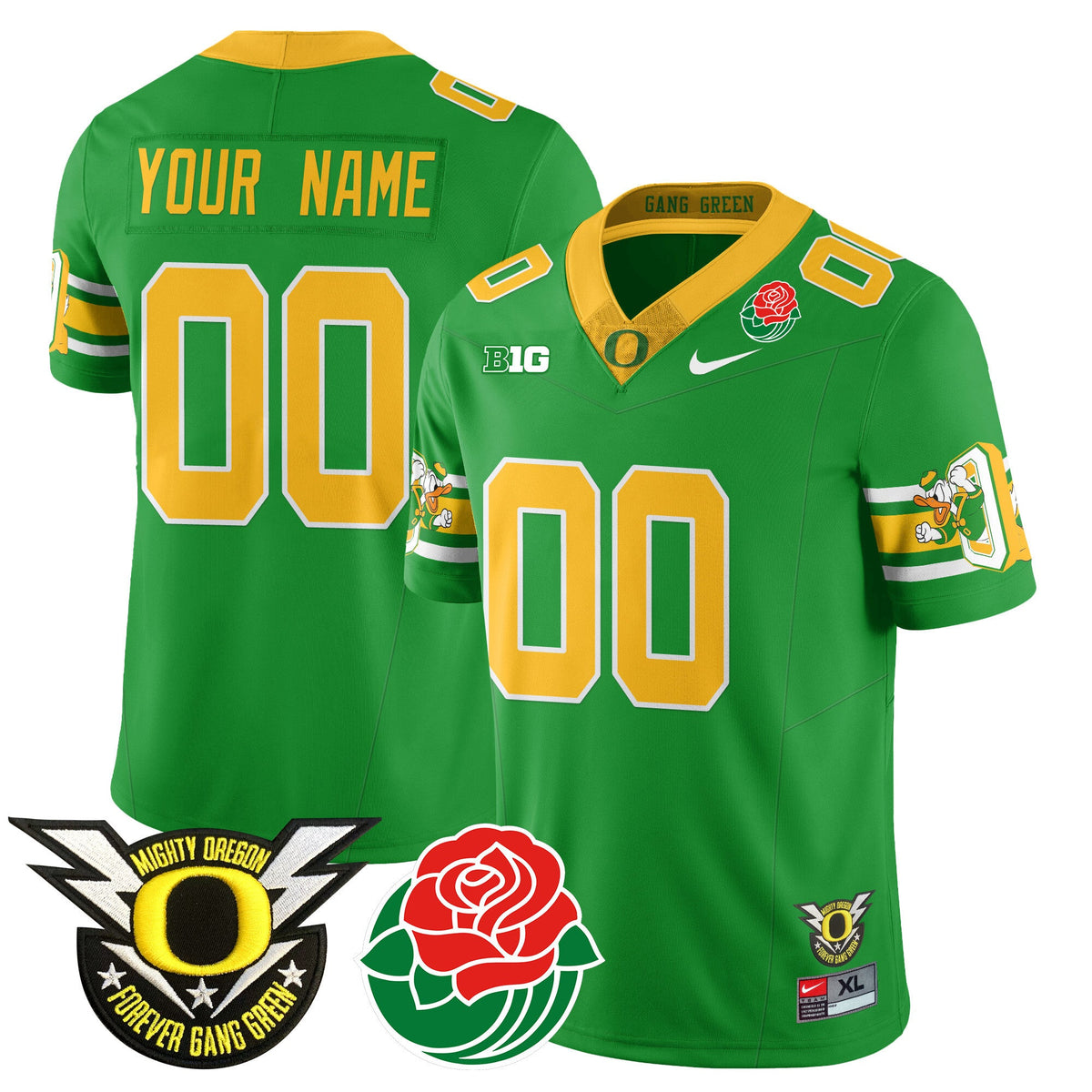 Custom Name/Gender Oregon Ducks 2024 Rose Bowl Jersey - All Stitched 412VTHNJS003 - image 1