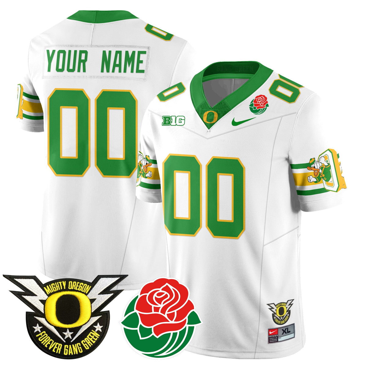 Custom Name/Gender Oregon Ducks 2024 Rose Bowl Jersey - All Stitched 412VTHNJS003 - image 3