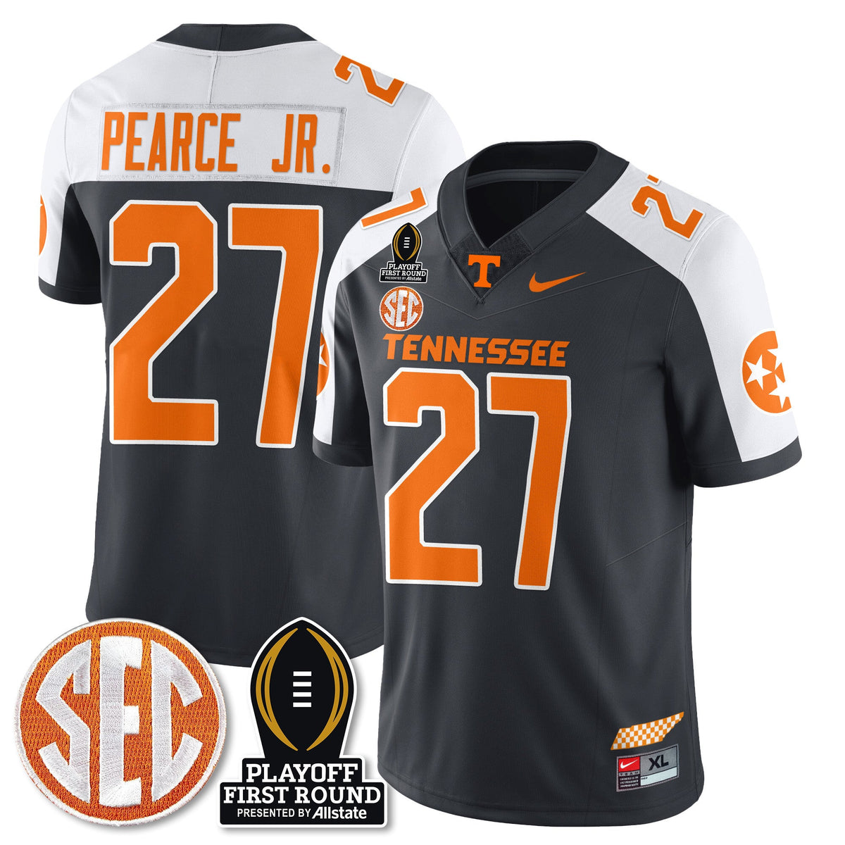 Men's Tennessee Volunteers Football Jersey - Playoff First Round Patch - All Stitched - image 7
