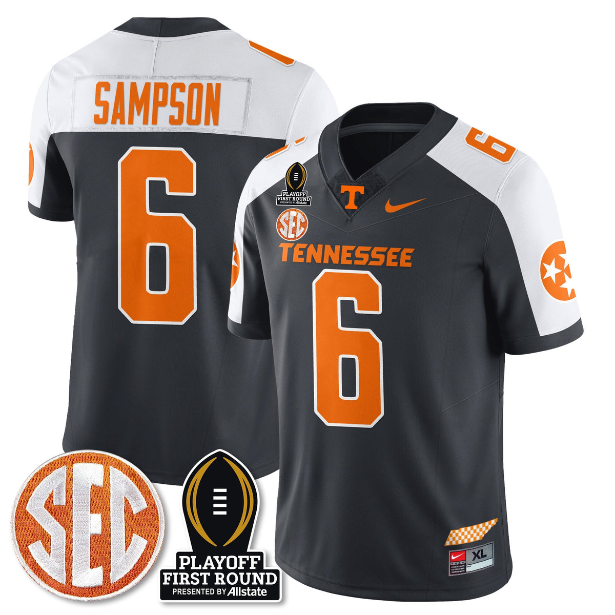 Men's Tennessee Volunteers Football Jersey - Playoff First Round Patch - All Stitched - image 8