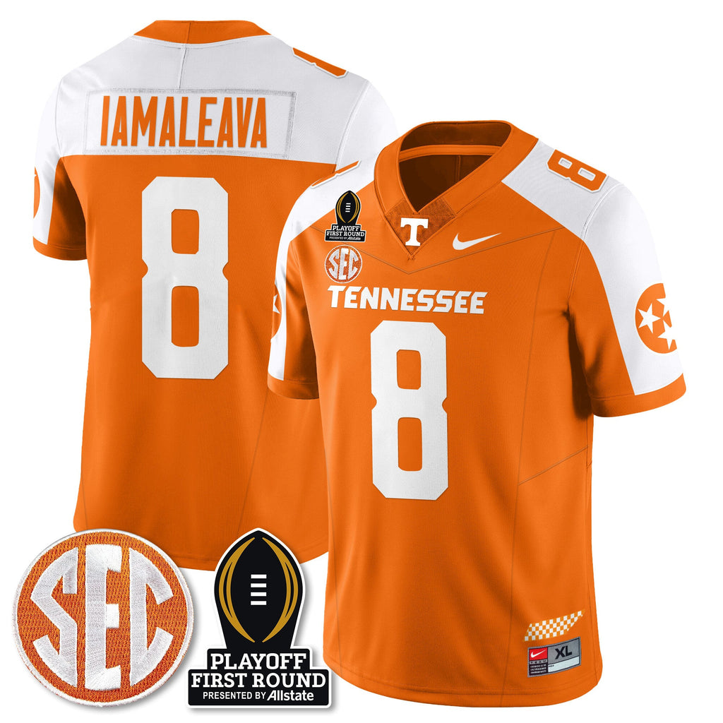 Men's Tennessee Volunteers Football Jersey - Playoff First Round Patch - All Stitched - image 10