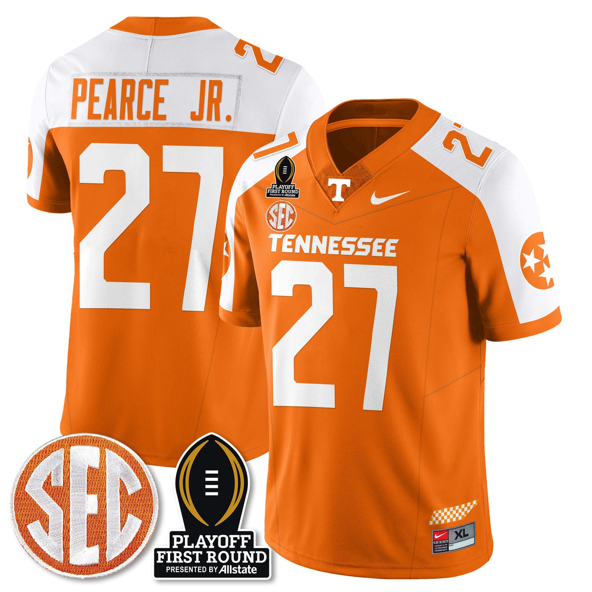 Men's Tennessee Volunteers Football Jersey - Playoff First Round Patch - All Stitched - image 16