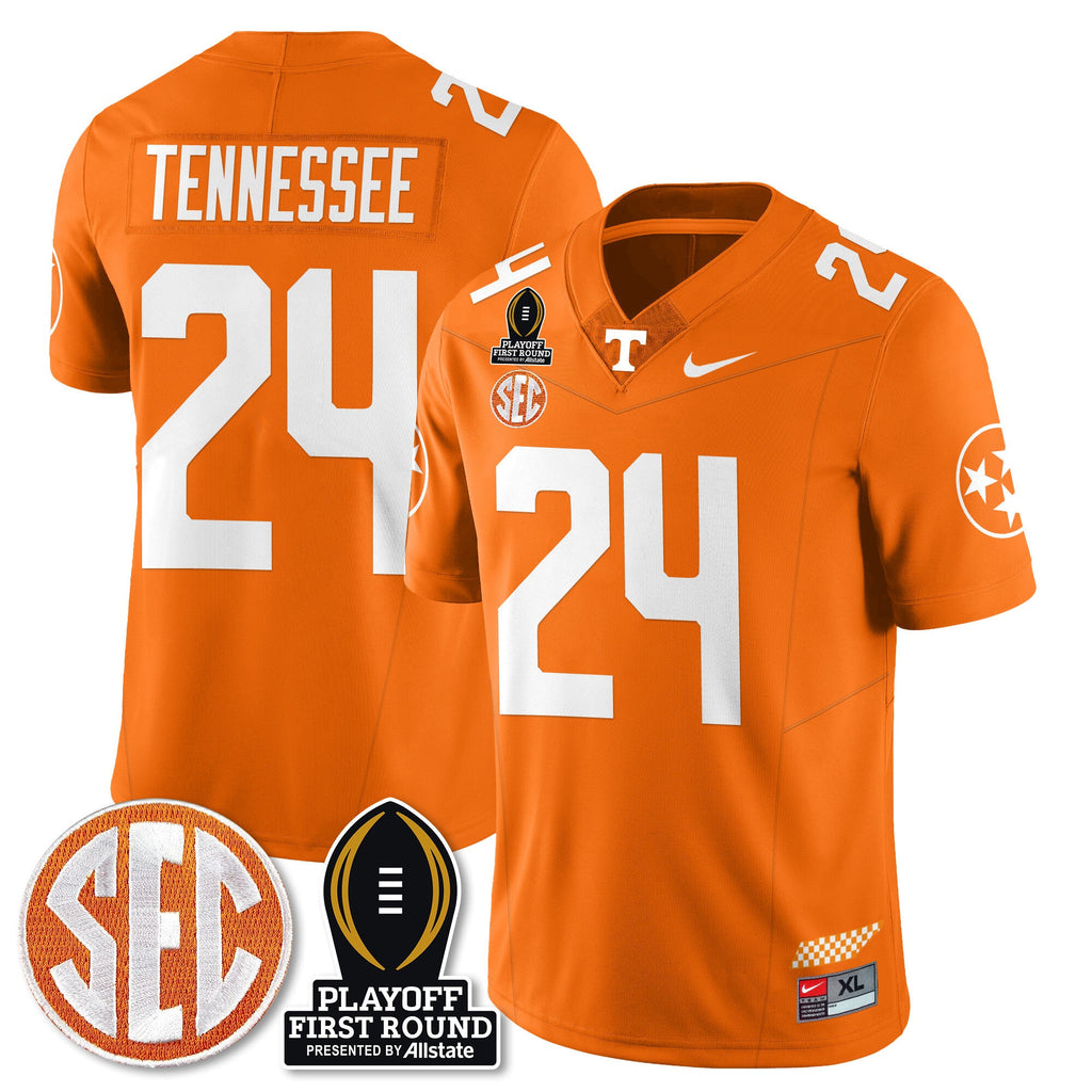 Men's Tennessee Volunteers Football Jersey - Playoff First Round Patch - All Stitched - image 22
