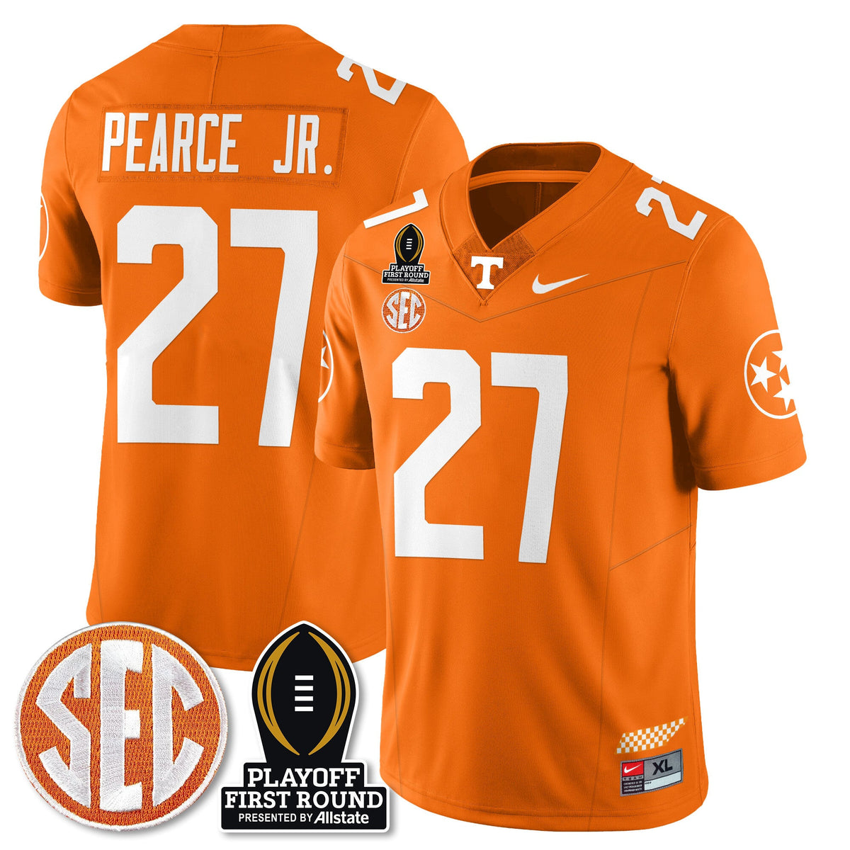 Men's Tennessee Volunteers Football Jersey - Playoff First Round Patch - All Stitched - image 21