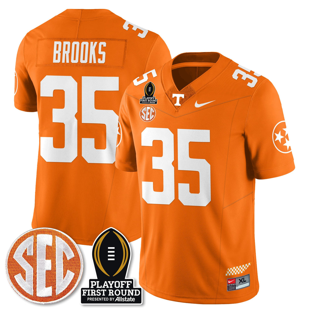 Men's Tennessee Volunteers Football Jersey - Playoff First Round Patch - All Stitched - image 23
