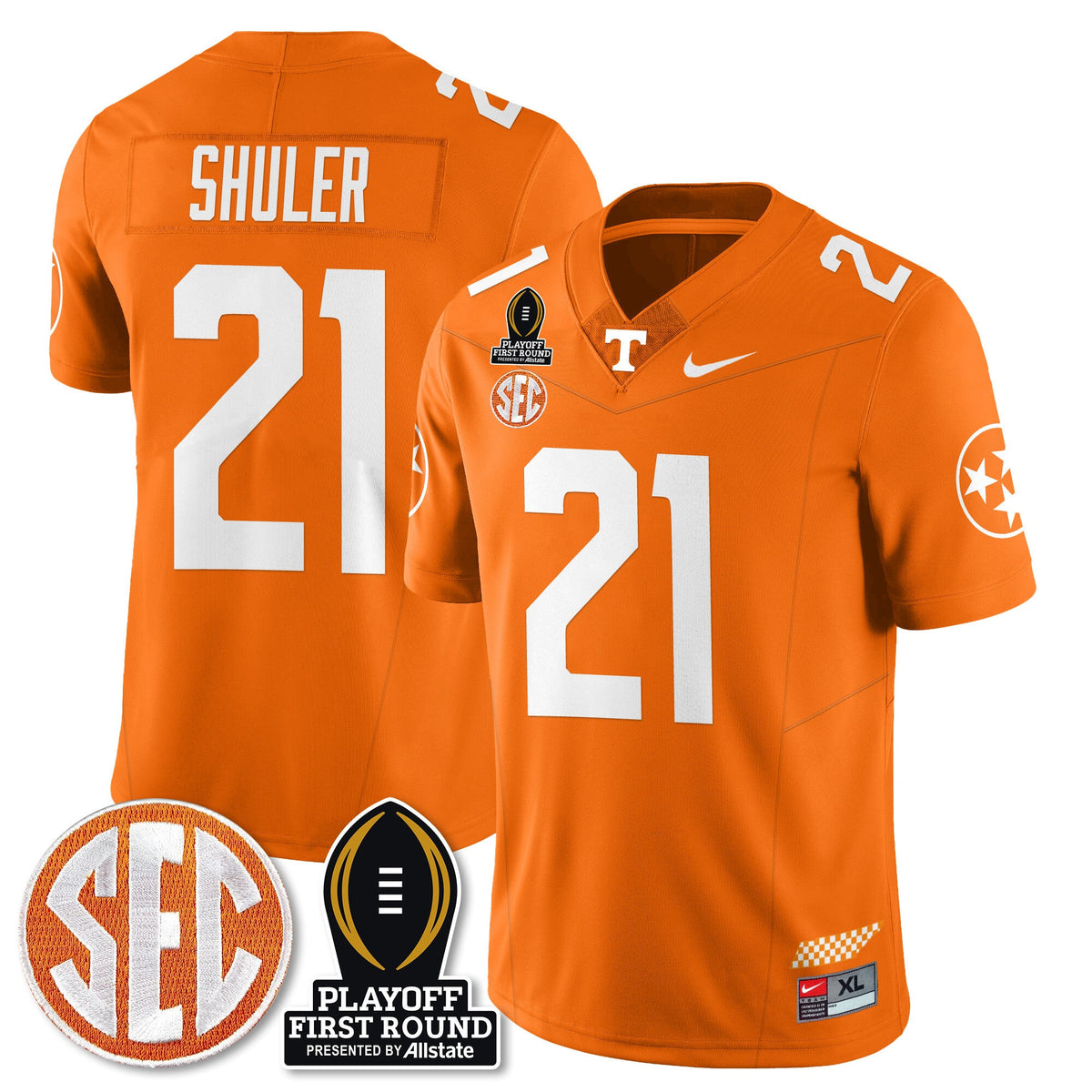 Men's Tennessee Volunteers Football Jersey - Playoff First Round Patch - All Stitched - image 28