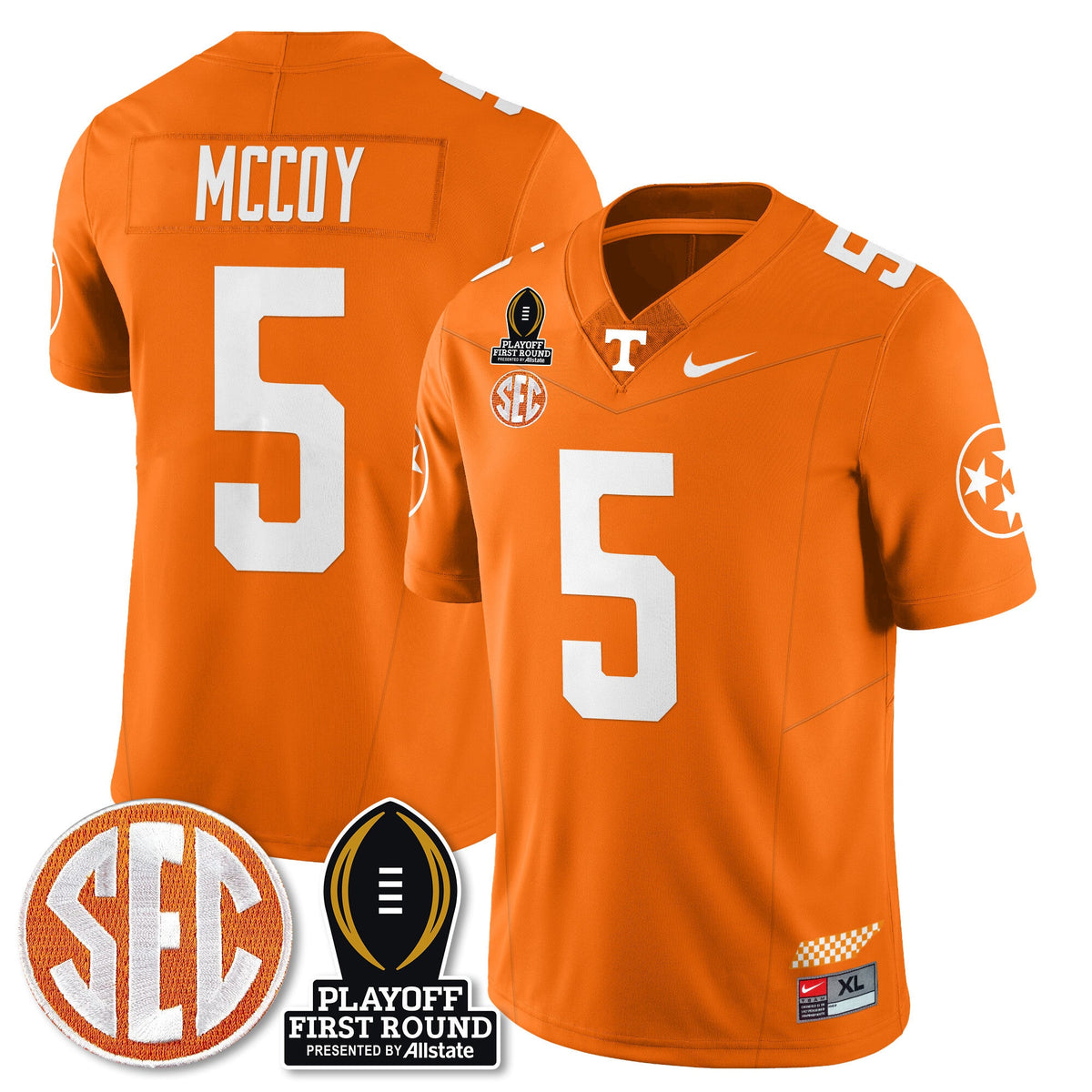 Men's Tennessee Volunteers Football Jersey - Playoff First Round Patch - All Stitched - image 29