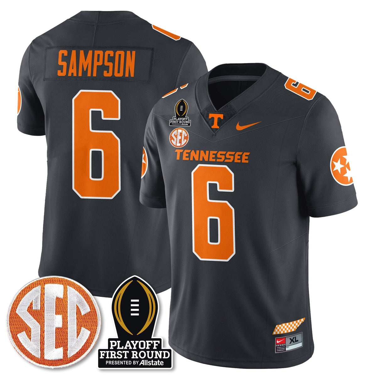 Men's Tennessee Volunteers Football Jersey - Playoff First Round Patch - All Stitched - image 33