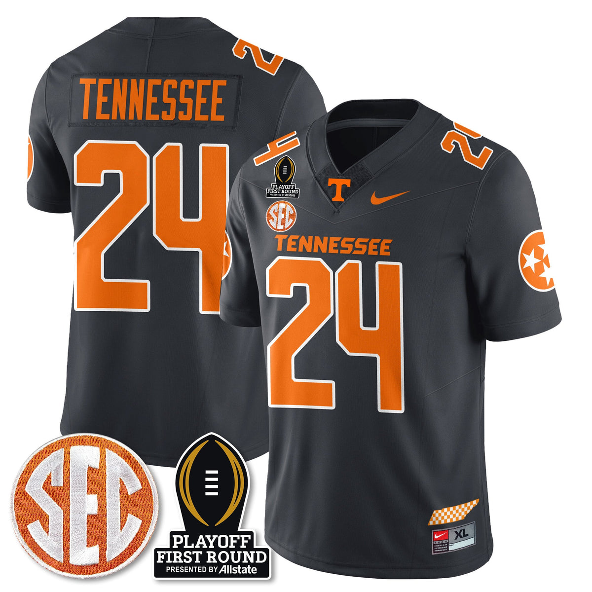 Men's Tennessee Volunteers Football Jersey - Playoff First Round Patch - All Stitched - image 38
