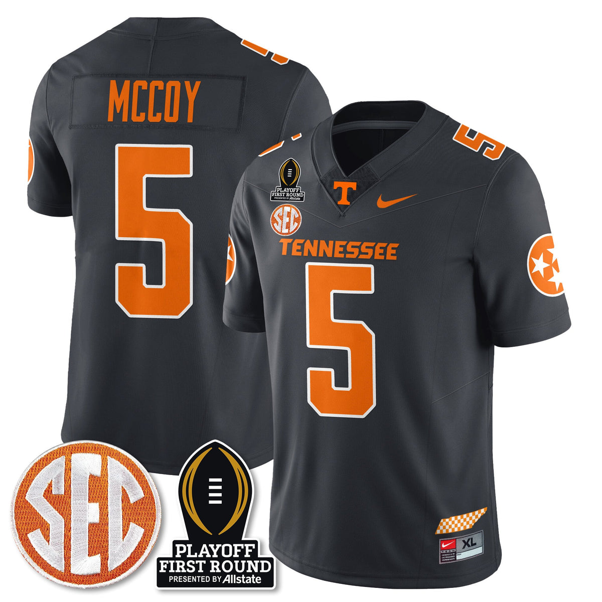 Men's Tennessee Volunteers Football Jersey - Playoff First Round Patch - All Stitched - image 32