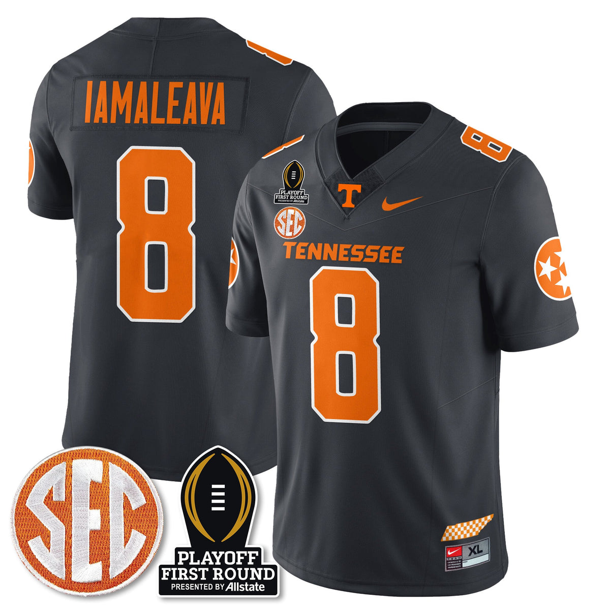 Men's Tennessee Volunteers Football Jersey - Playoff First Round Patch - All Stitched - image 26