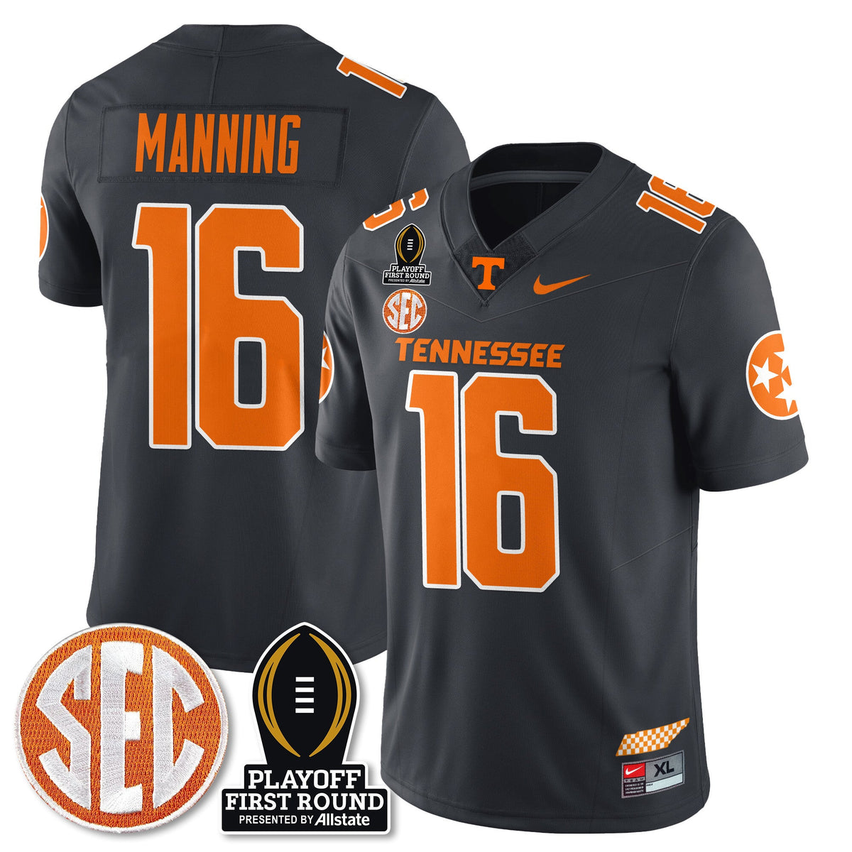 Men's Tennessee Volunteers Football Jersey - Playoff First Round Patch - All Stitched - image 31