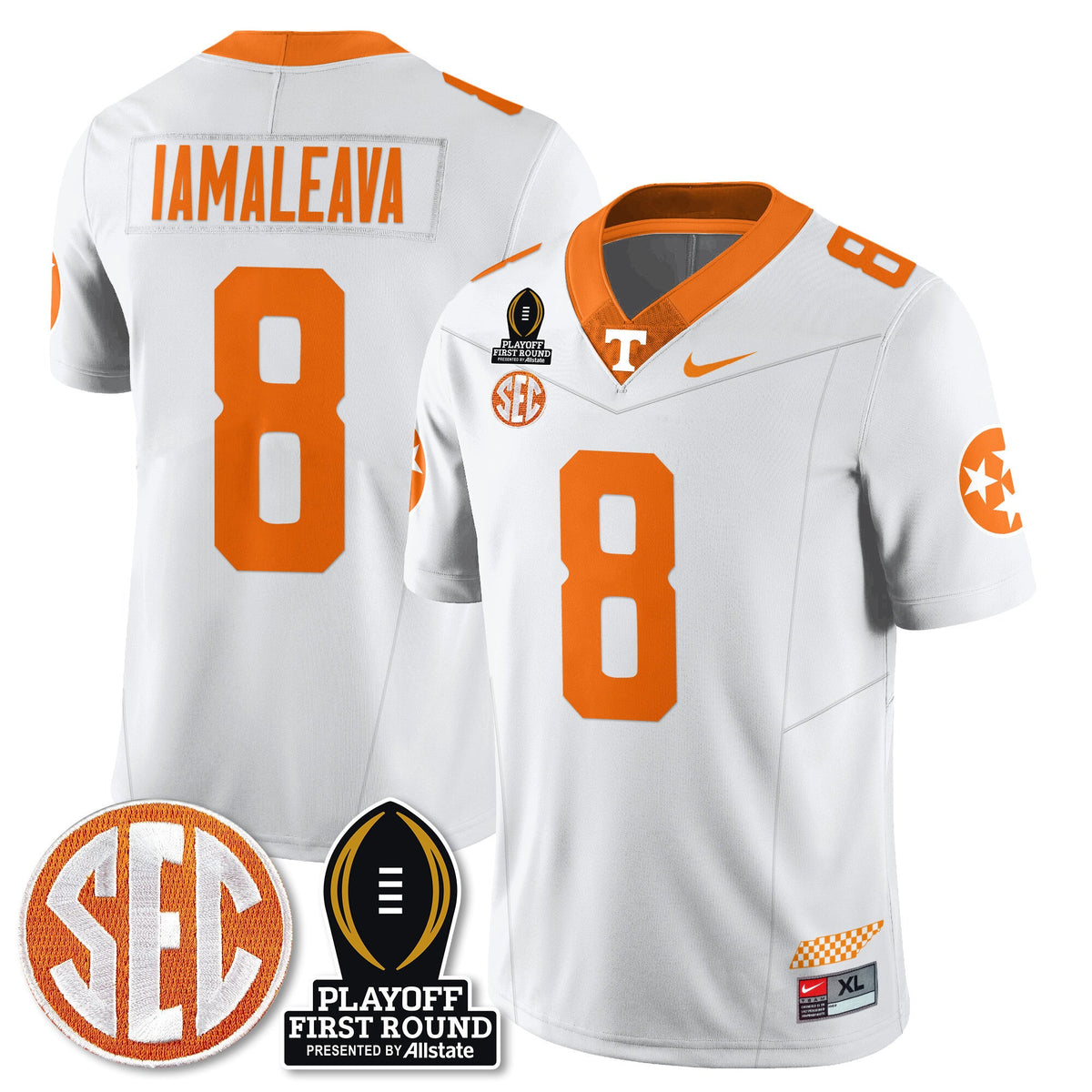 Men's Tennessee Volunteers Football Jersey - Playoff First Round Patch - All Stitched - image 34