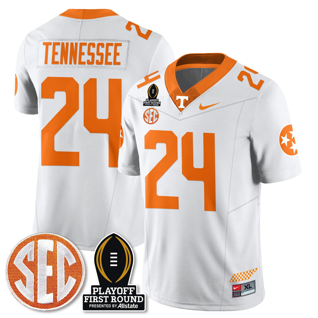 Men's Tennessee Volunteers Football Jersey - Playoff First Round Patch - All Stitched - image 46