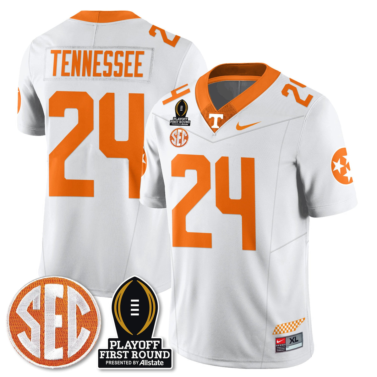 Men's Tennessee Volunteers Football Jersey - Playoff First Round Patch - All Stitched - image 46