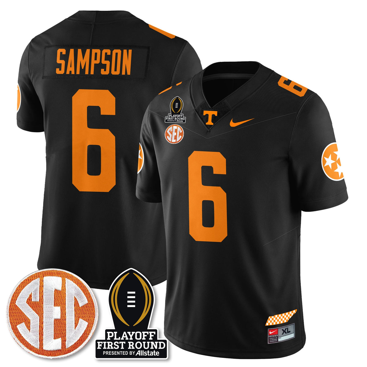 Men's Tennessee Volunteers Football Jersey - Playoff First Round Patch - All Stitched - image 51