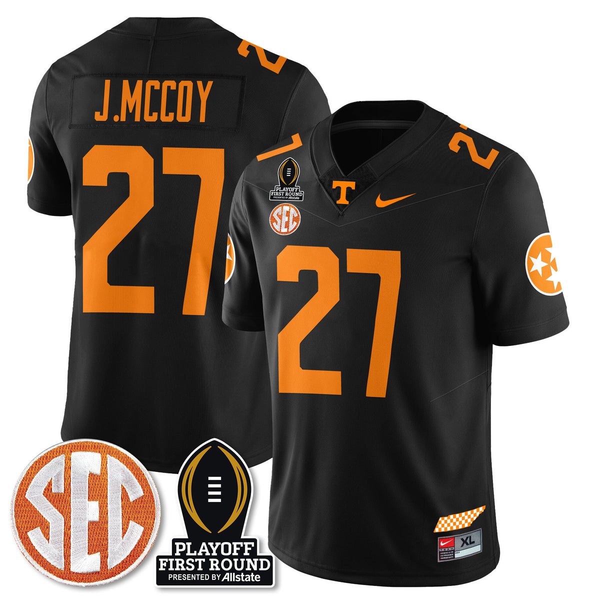 Men's Tennessee Volunteers Football Jersey - Playoff First Round Patch - All Stitched - image 48