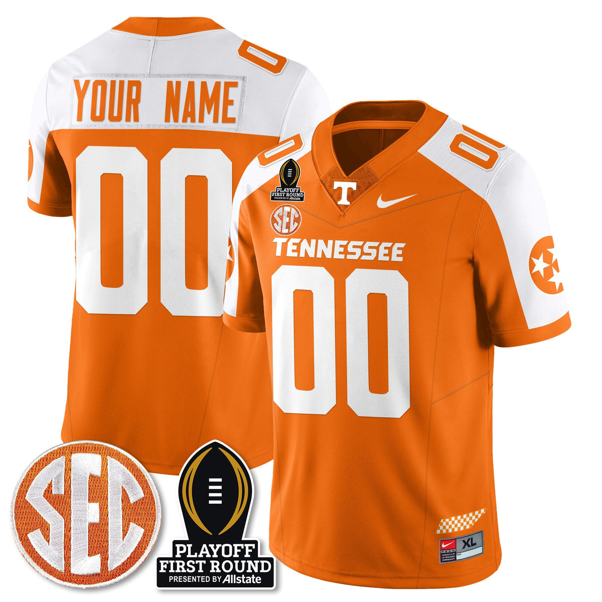 Custom Tennessee Volunteers Football Jersey - Playoff First Round Patch - All Stitched - image 3