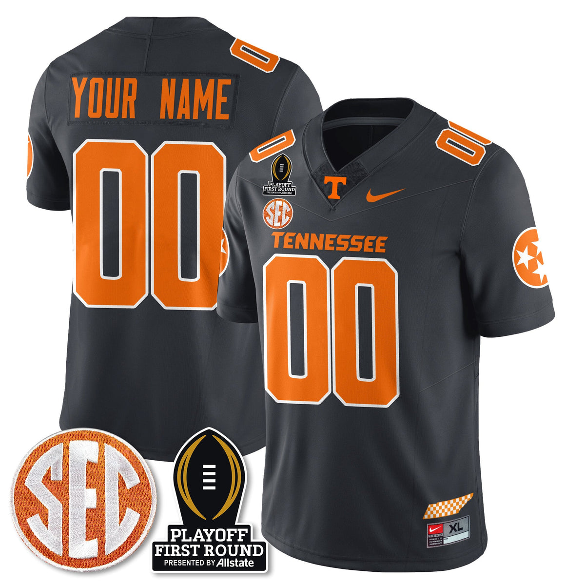 Custom Tennessee Volunteers Football Jersey - Playoff First Round Patch - All Stitched - image 5