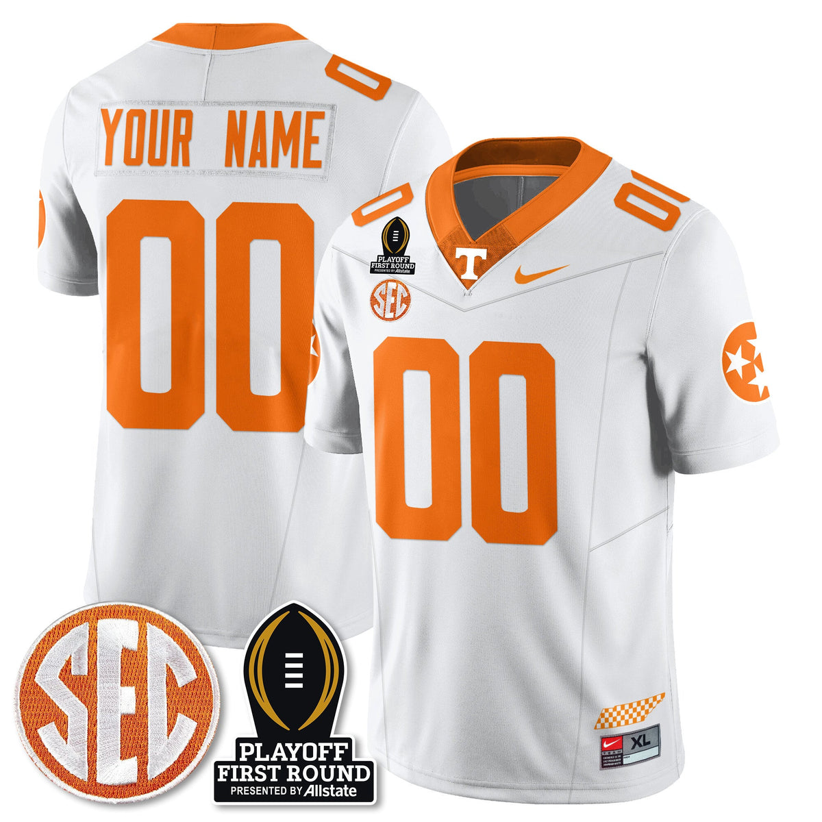 Custom Tennessee Volunteers Football Jersey - Playoff First Round Patch - All Stitched - image 6