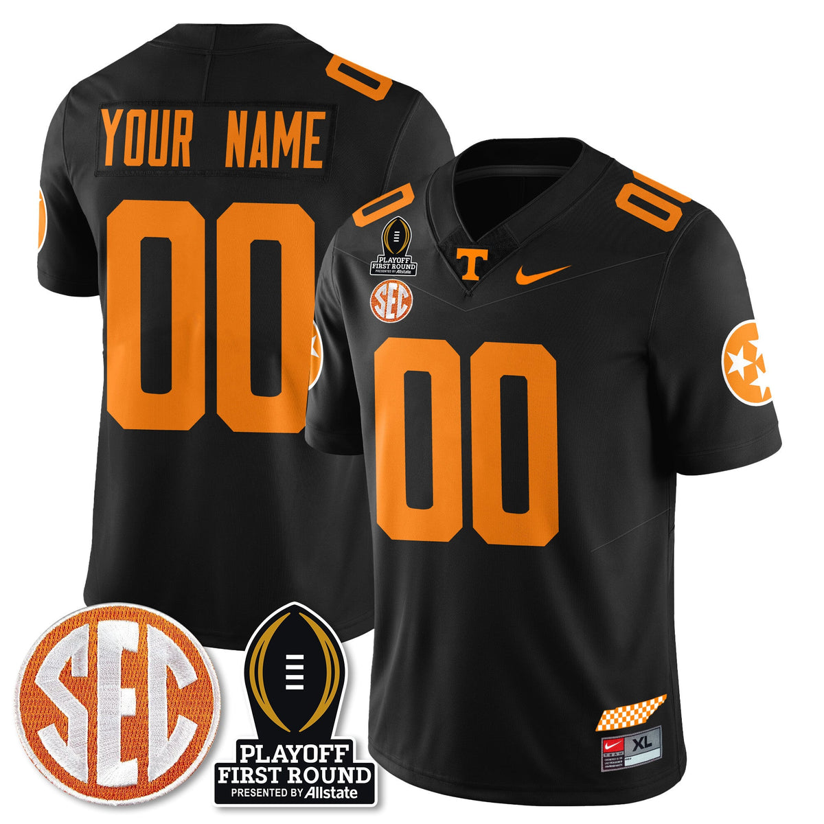 Custom Tennessee Volunteers Football Jersey - Playoff First Round Patch - All Stitched - image 2