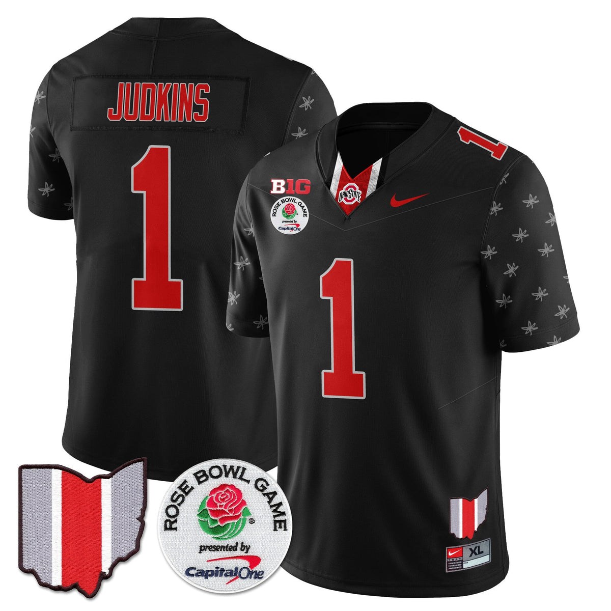 Men's Ohio State Buckeyes 2024 Rose Bowl Jersey N1 - All Stitched - image 3
