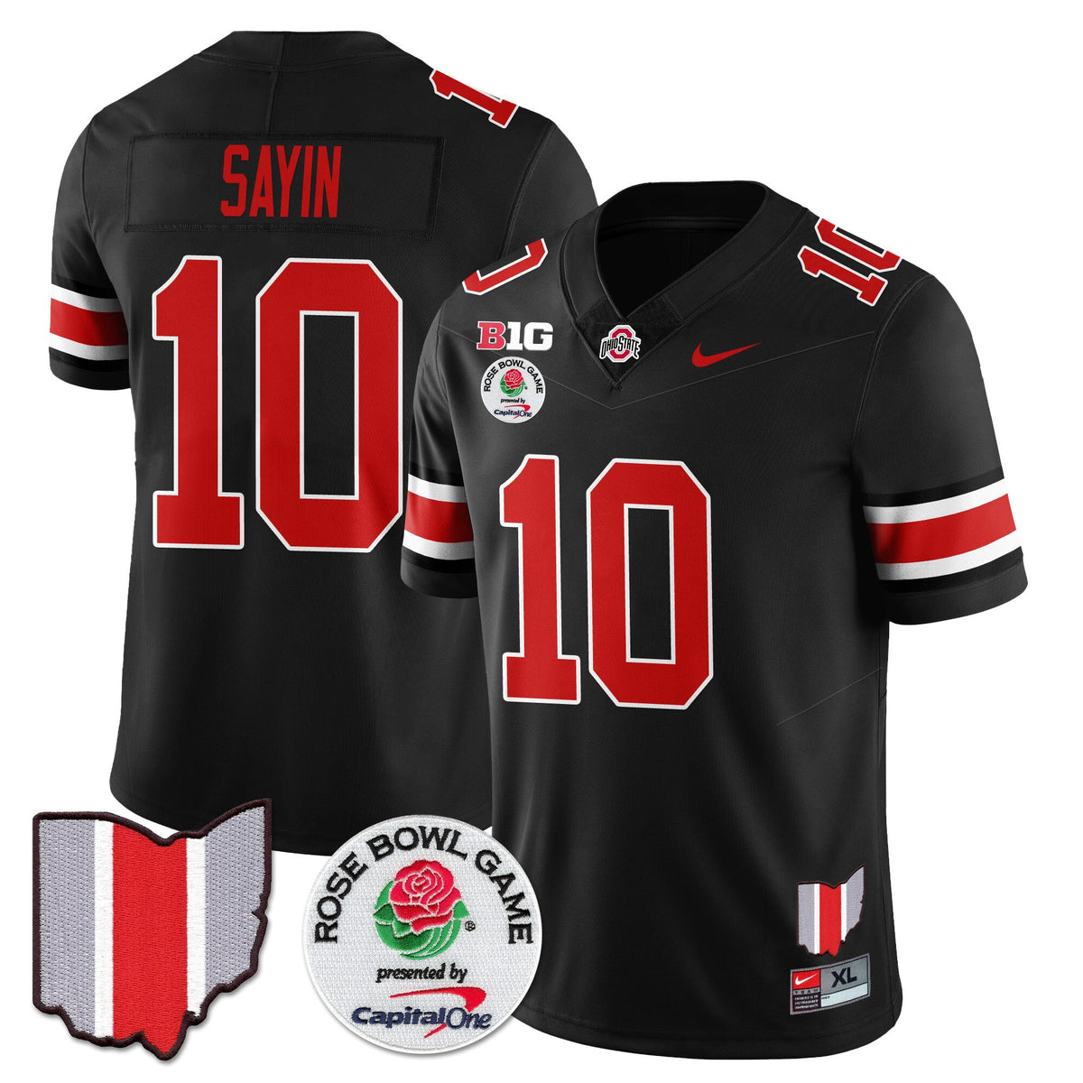 Men's Ohio State Buckeyes 2024 Rose Bowl Jersey N1 - All Stitched - image 12