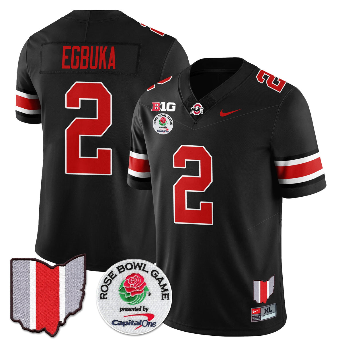 Men's Ohio State Buckeyes 2024 Rose Bowl Jersey N1 - All Stitched - image 5