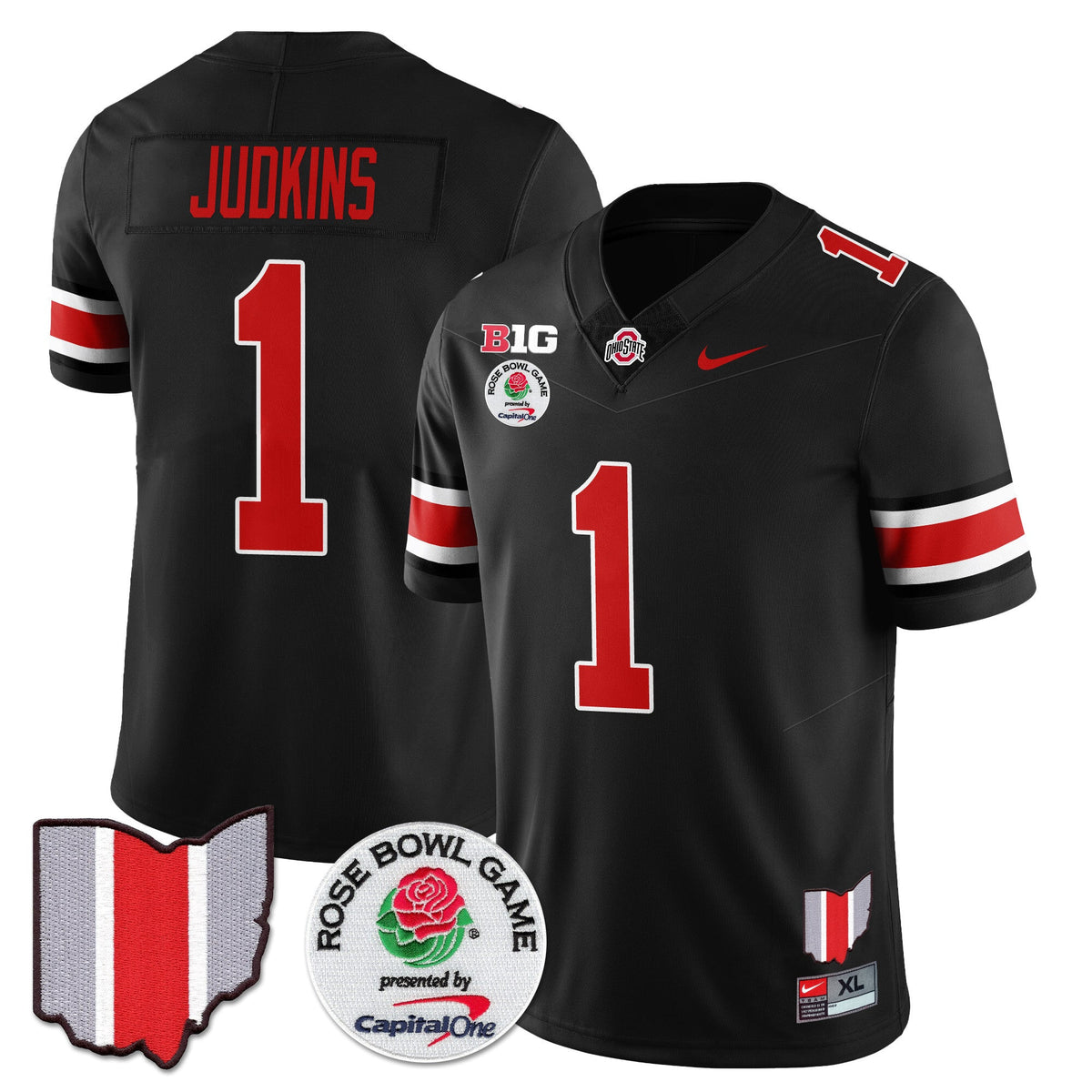 Men's Ohio State Buckeyes 2024 Rose Bowl Jersey N1 - All Stitched - image 4