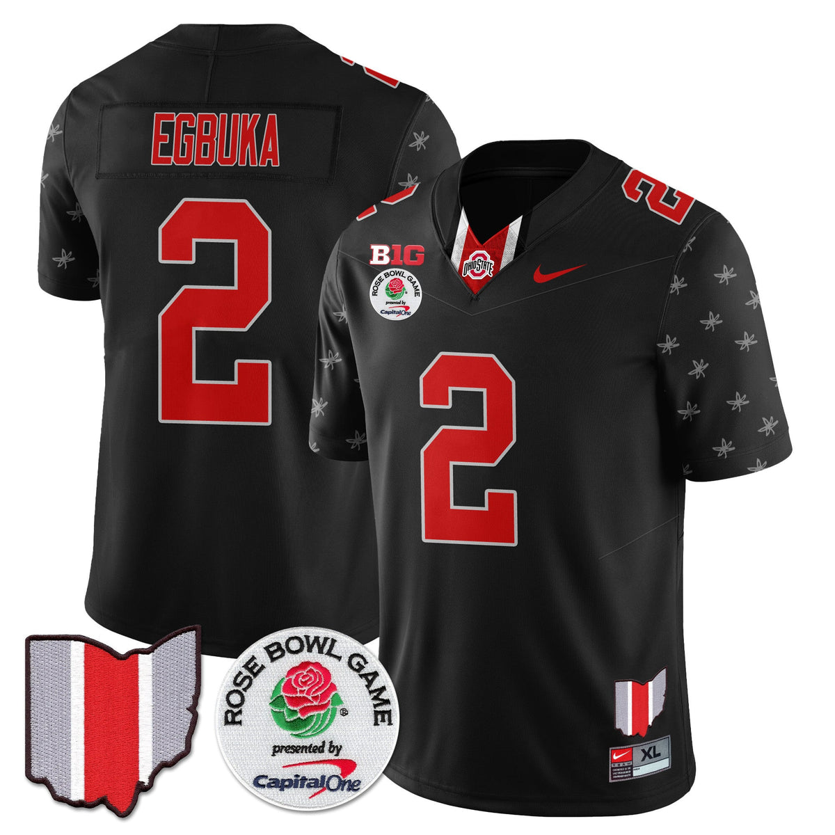 Men's Ohio State Buckeyes 2024 Rose Bowl Jersey N1 - All Stitched - image 7