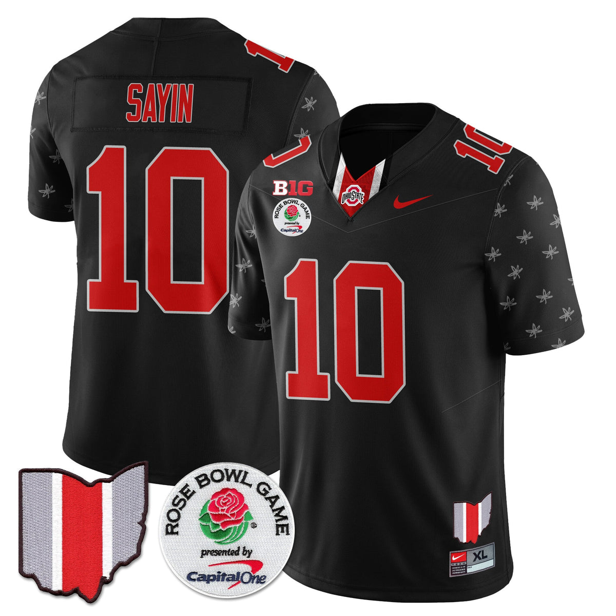 Men's Ohio State Buckeyes 2024 Rose Bowl Jersey N1 - All Stitched - image 9