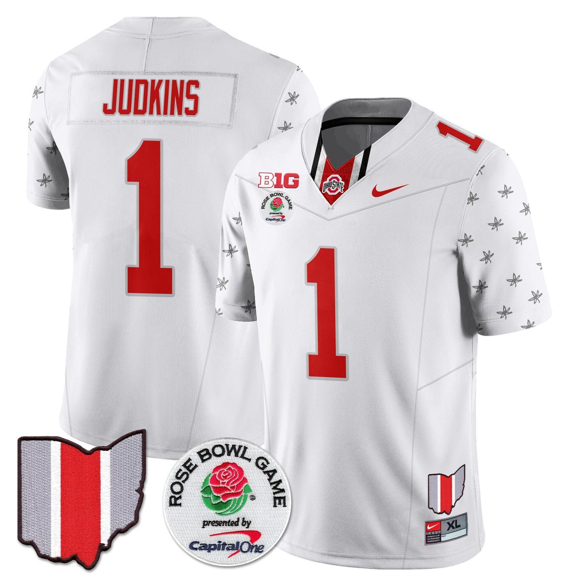 Men's Ohio State Buckeyes 2024 Rose Bowl Jersey N1 - All Stitched - image 15