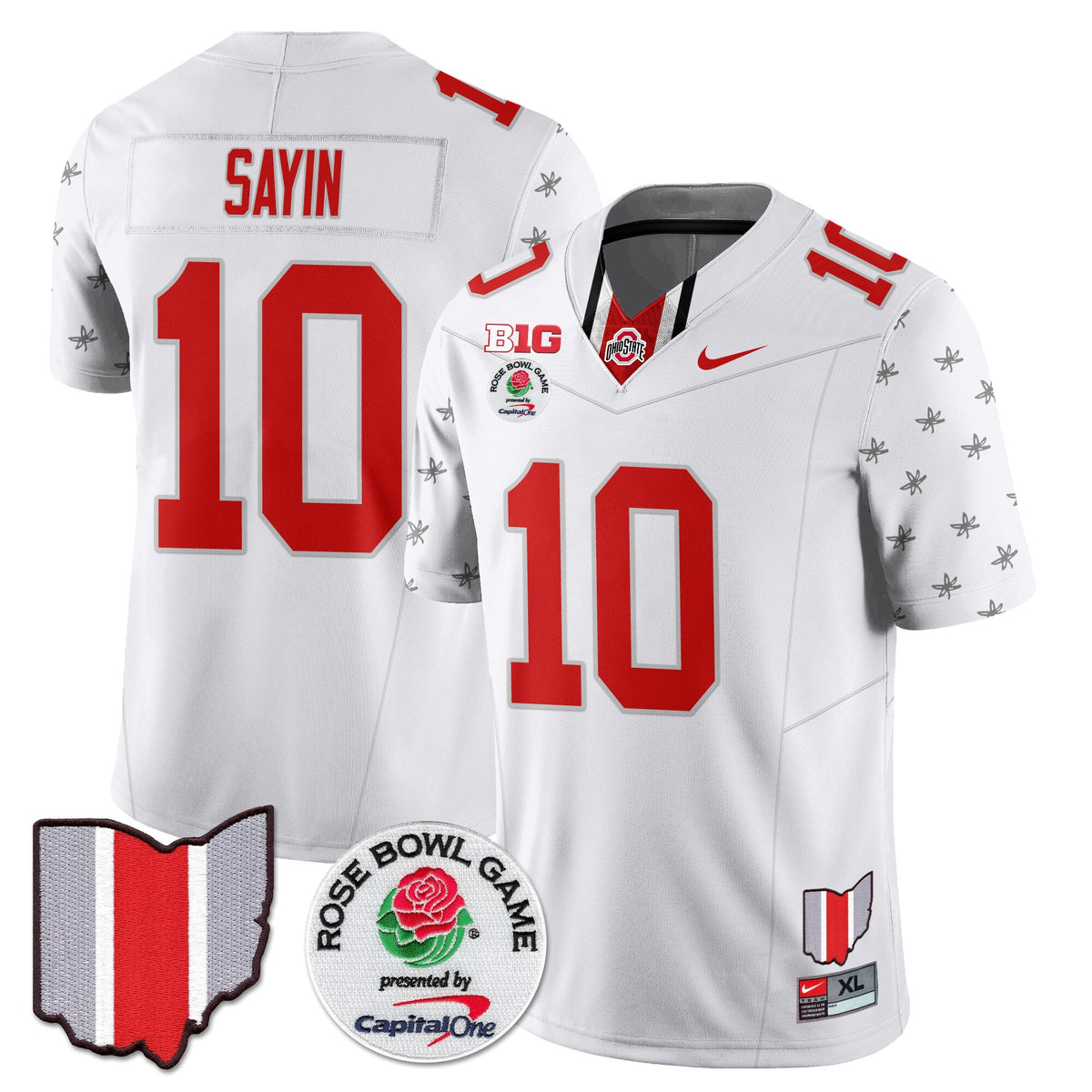 Men's Ohio State Buckeyes 2024 Rose Bowl Jersey N1 - All Stitched - image 14