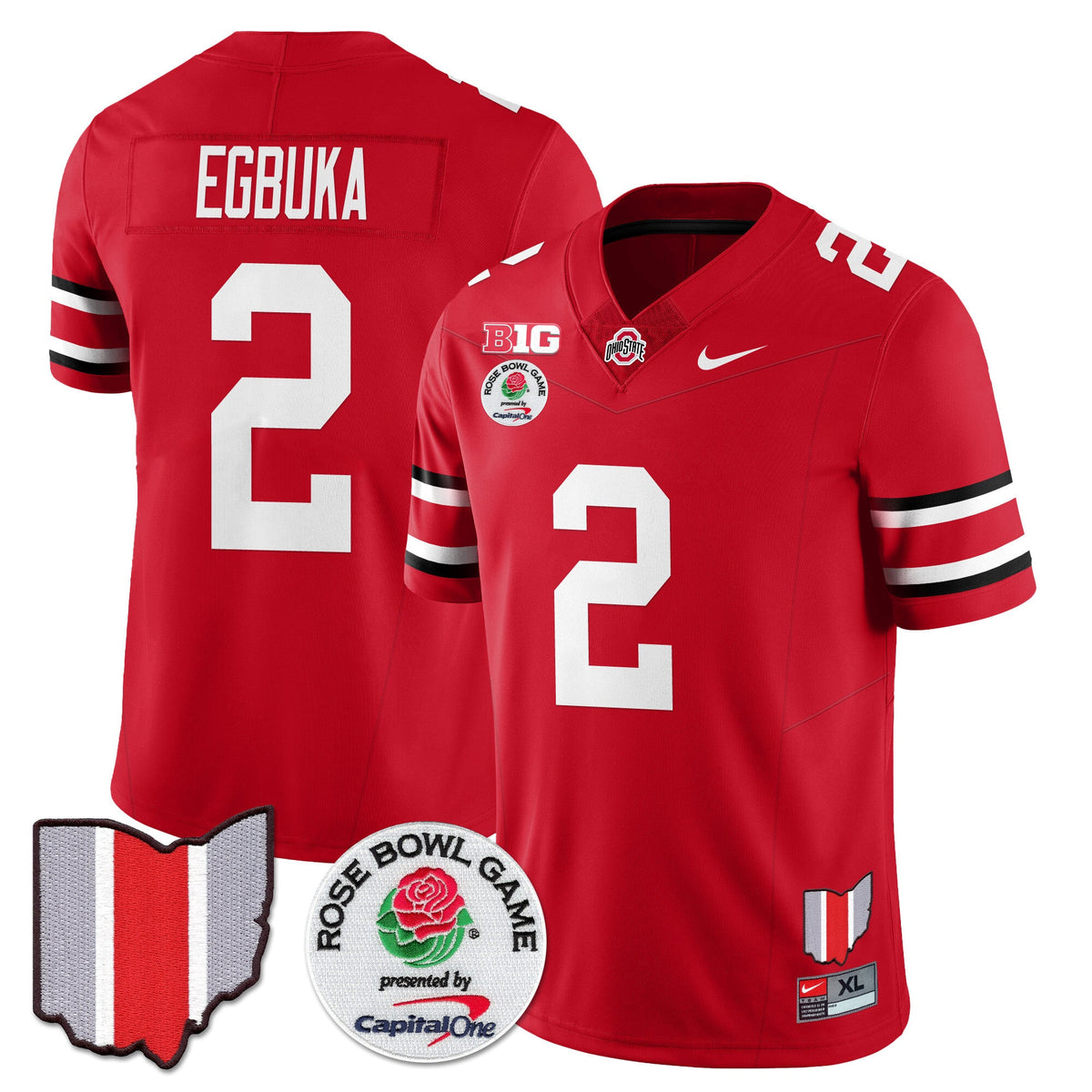 Men's Ohio State Buckeyes 2024 Rose Bowl Jersey N1 - All Stitched - image 25