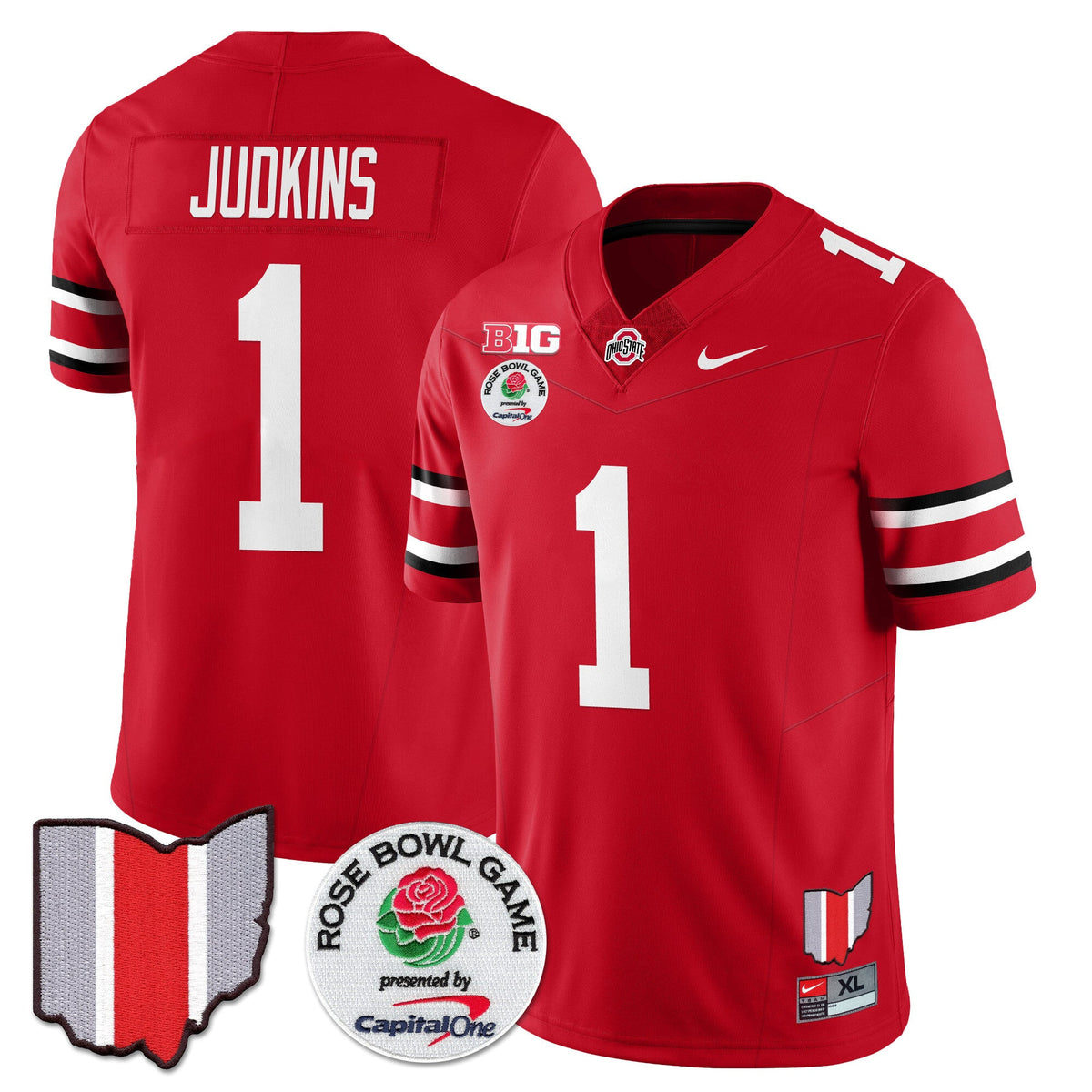 Men's Ohio State Buckeyes 2024 Rose Bowl Jersey N1 - All Stitched - image 29