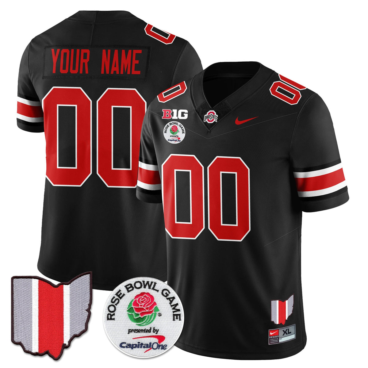 Custom Gender/Name Ohio State Buckeyes 2024 Rose Bowl Jersey N1 - All Stitched - image 4
