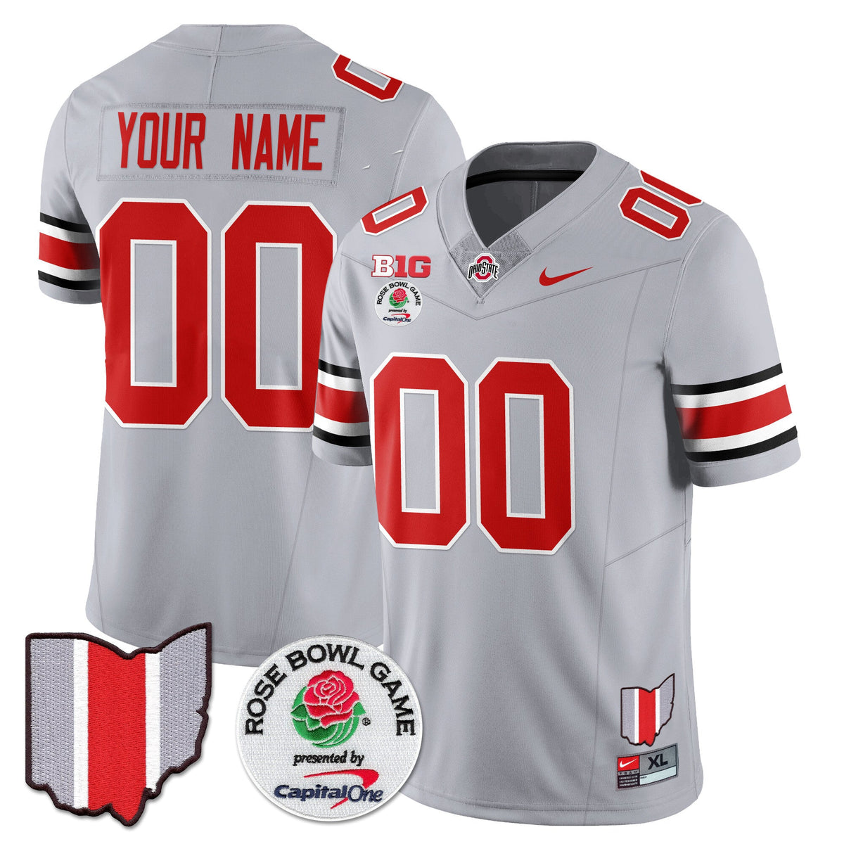Custom Gender/Name Ohio State Buckeyes 2024 Rose Bowl Jersey N1 - All Stitched - image 5