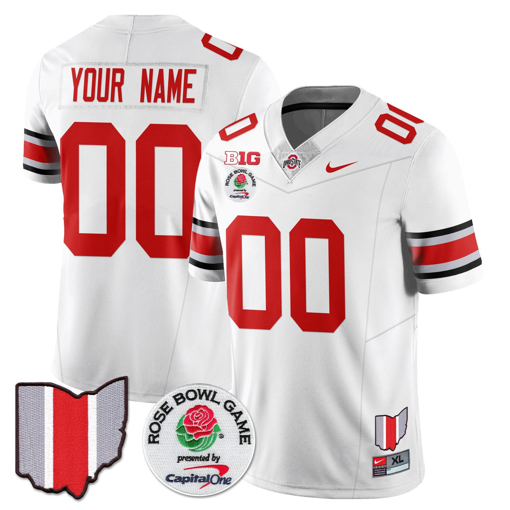 Custom Gender/Name Ohio State Buckeyes 2024 Rose Bowl Jersey N1 - All Stitched - image 6