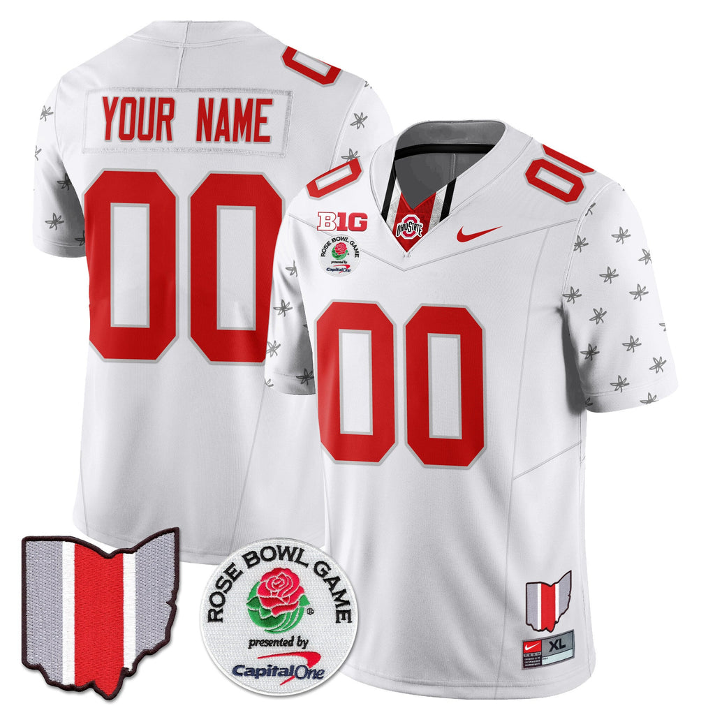 Custom Gender/Name Ohio State Buckeyes 2024 Rose Bowl Jersey N1 - All Stitched - image 3