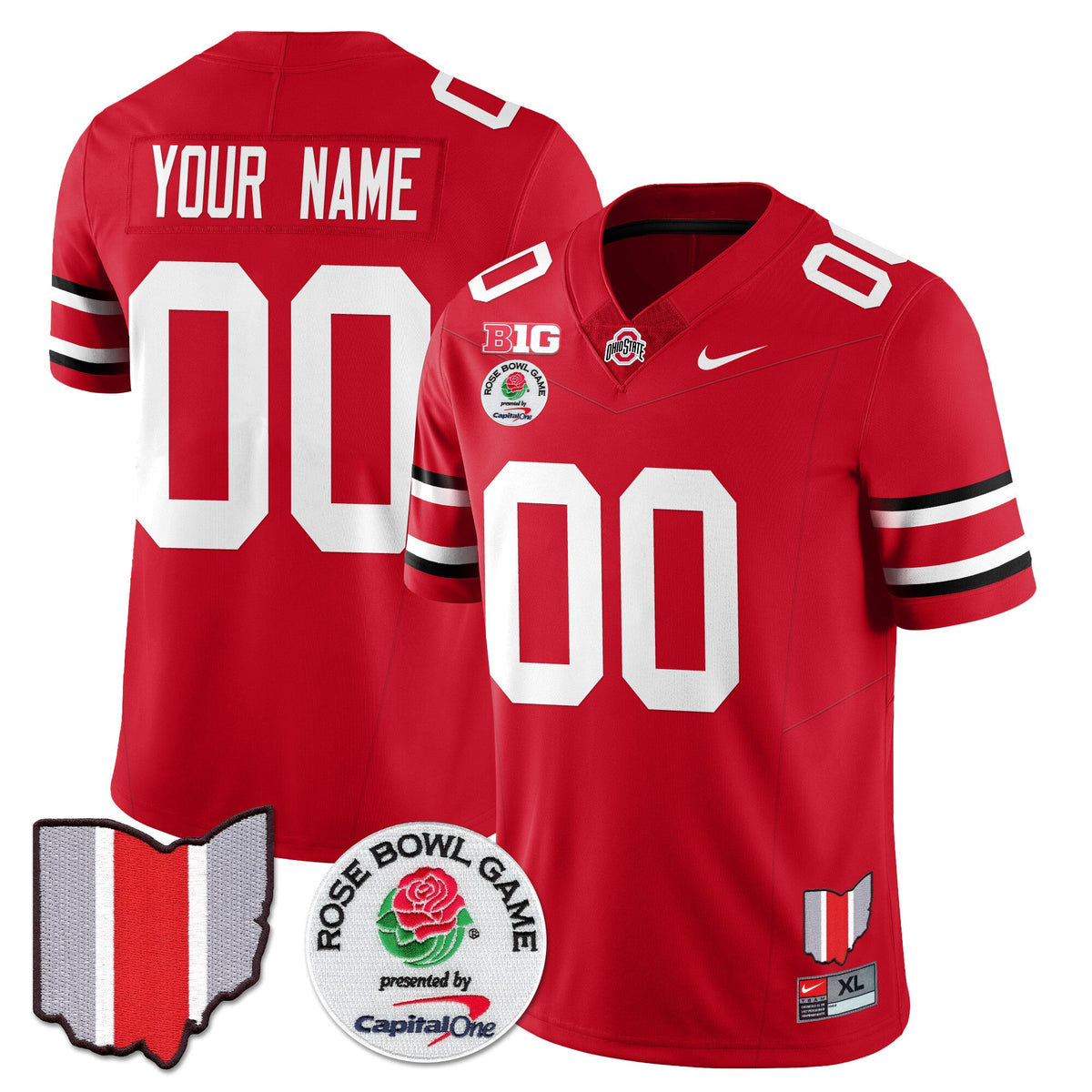 Custom Gender/Name Ohio State Buckeyes 2024 Rose Bowl Jersey N1 - All Stitched - image 1