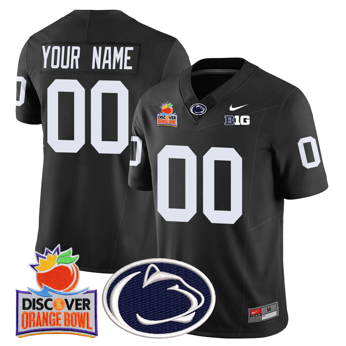Custom Gender/Name Penn State Nittany Lions 2024 Orange Bowl Jersey N1 - All Stitched - image 3