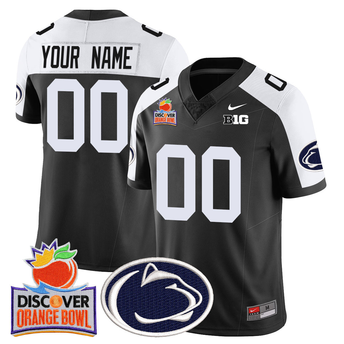 Custom Gender/Name Penn State Nittany Lions 2024 Orange Bowl Jersey N1 - All Stitched - image 1