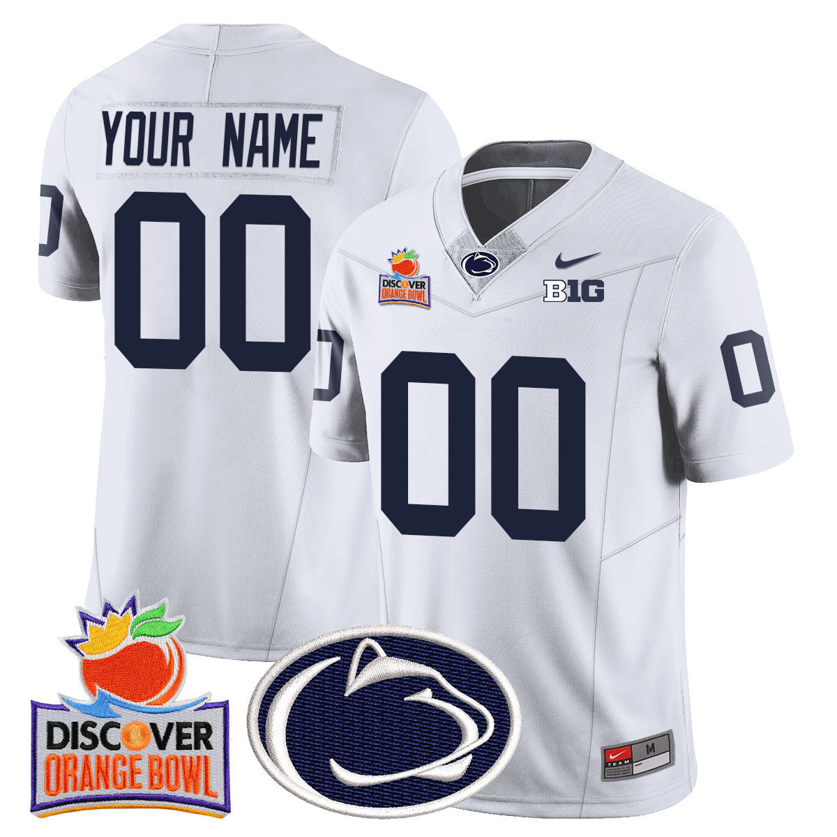Custom Gender/Name Penn State Nittany Lions 2024 Orange Bowl Jersey N1 - All Stitched - image 5