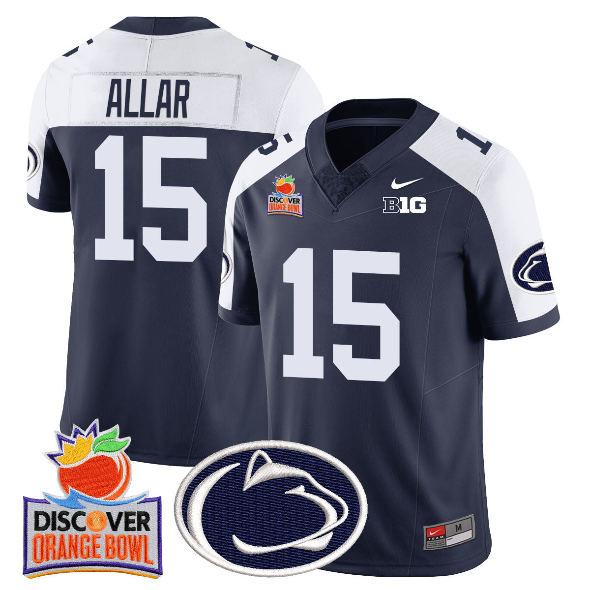 Men's Penn State Nittany Lions 2024 Orange Bowl Jersey N1 - All Stitched - image 1