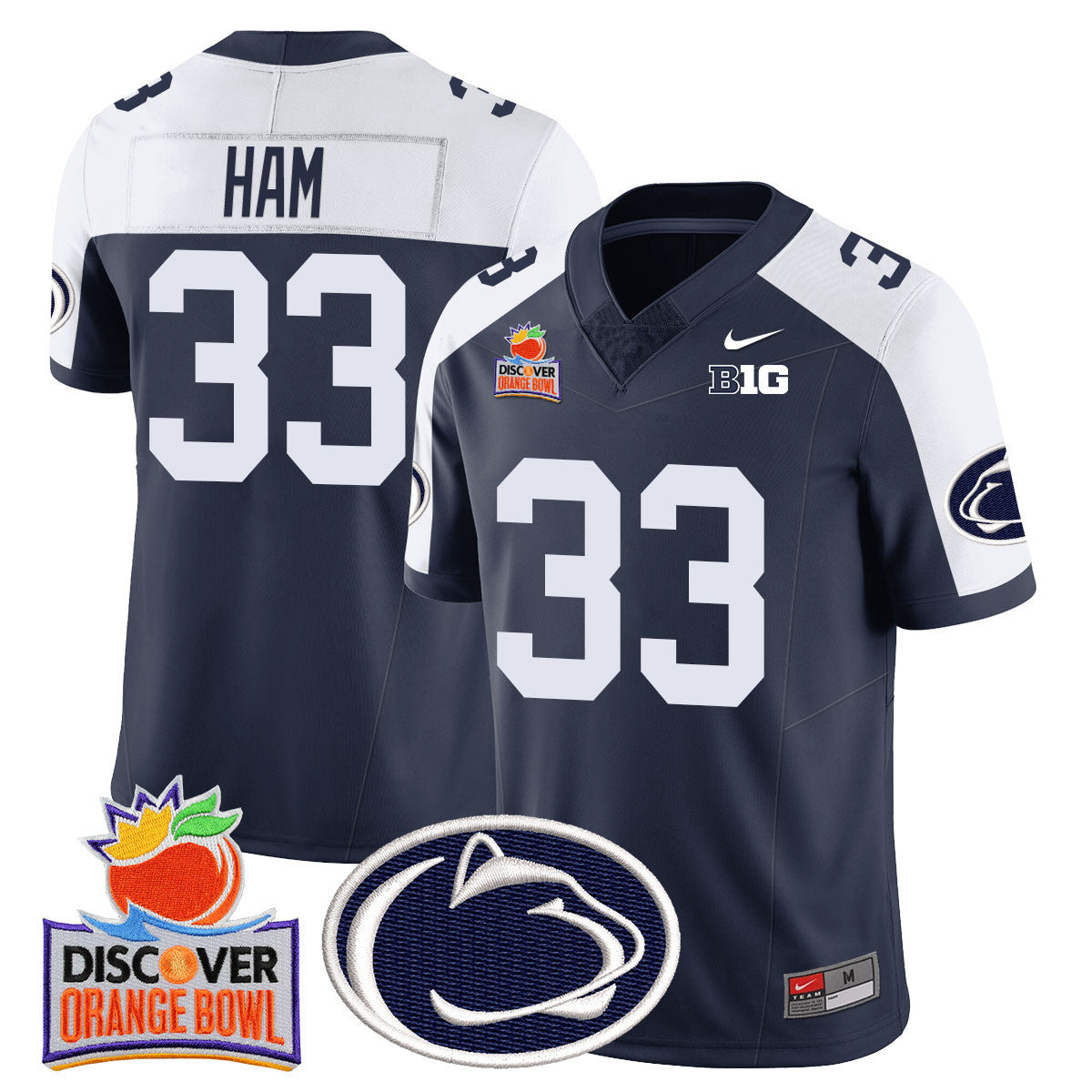 Men's Penn State Nittany Lions 2024 Orange Bowl Jersey N1 - All Stitched - image 6