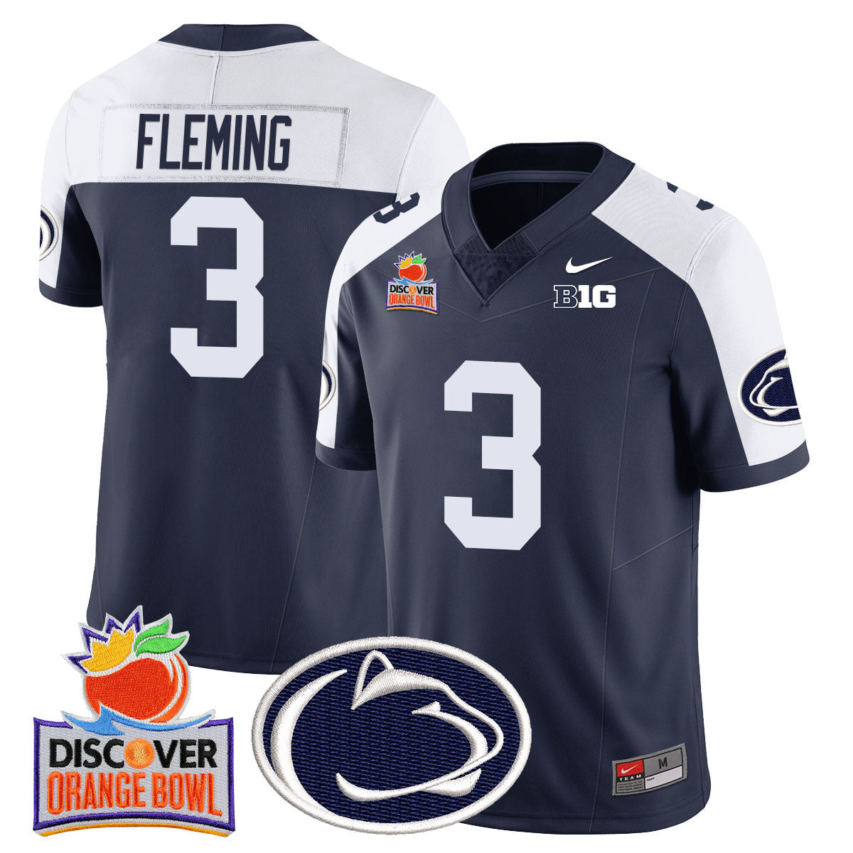 Men's Penn State Nittany Lions 2024 Orange Bowl Jersey N1 - All Stitched - image 7