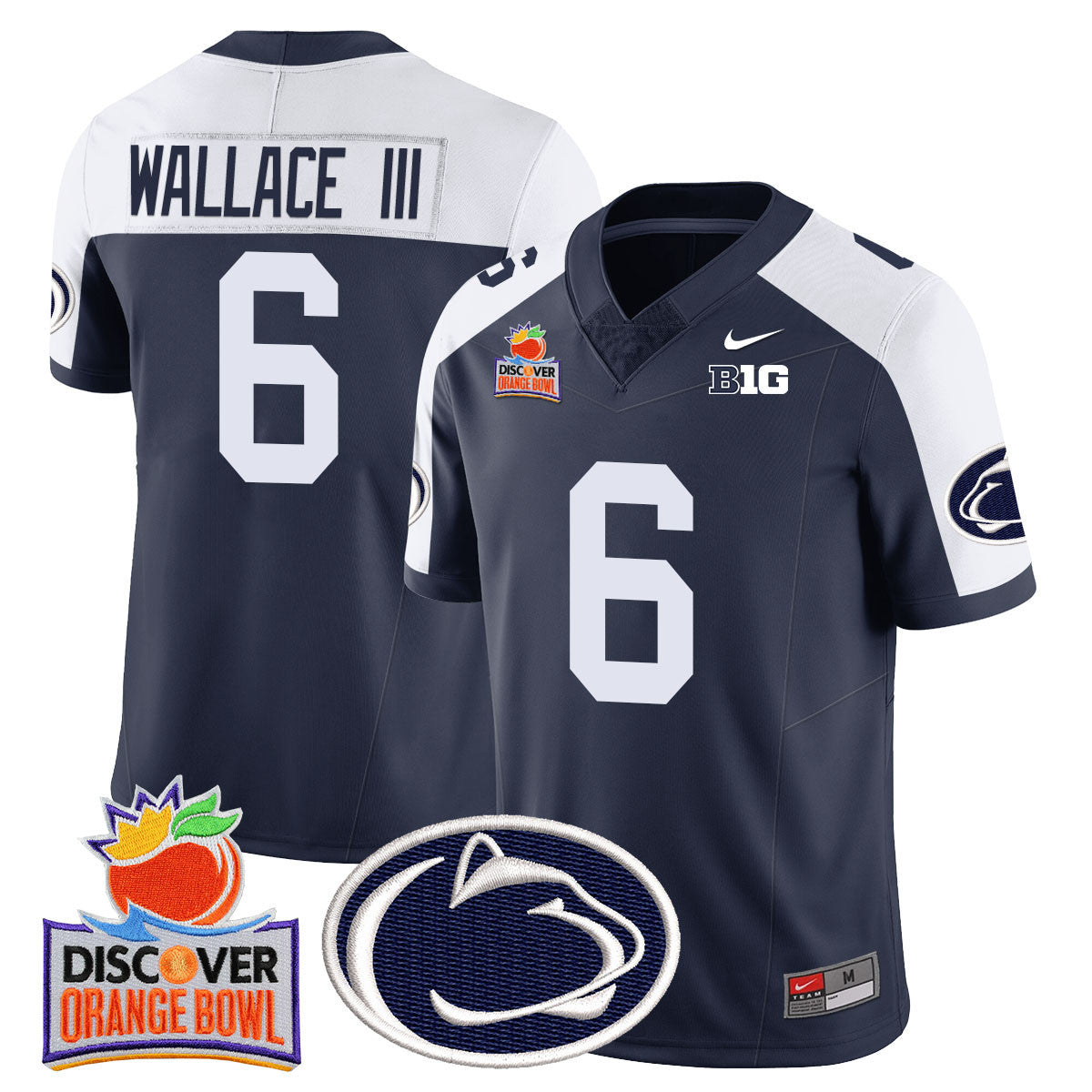 Men's Penn State Nittany Lions 2024 Orange Bowl Jersey N1 - All Stitched - image 8